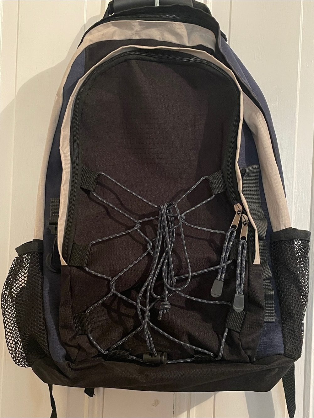 Men's Black and Navy Utility Backpack - Unbranded